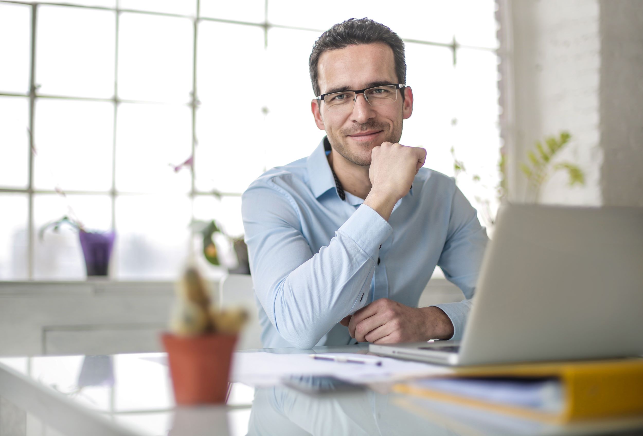 Gentleman at a computer.